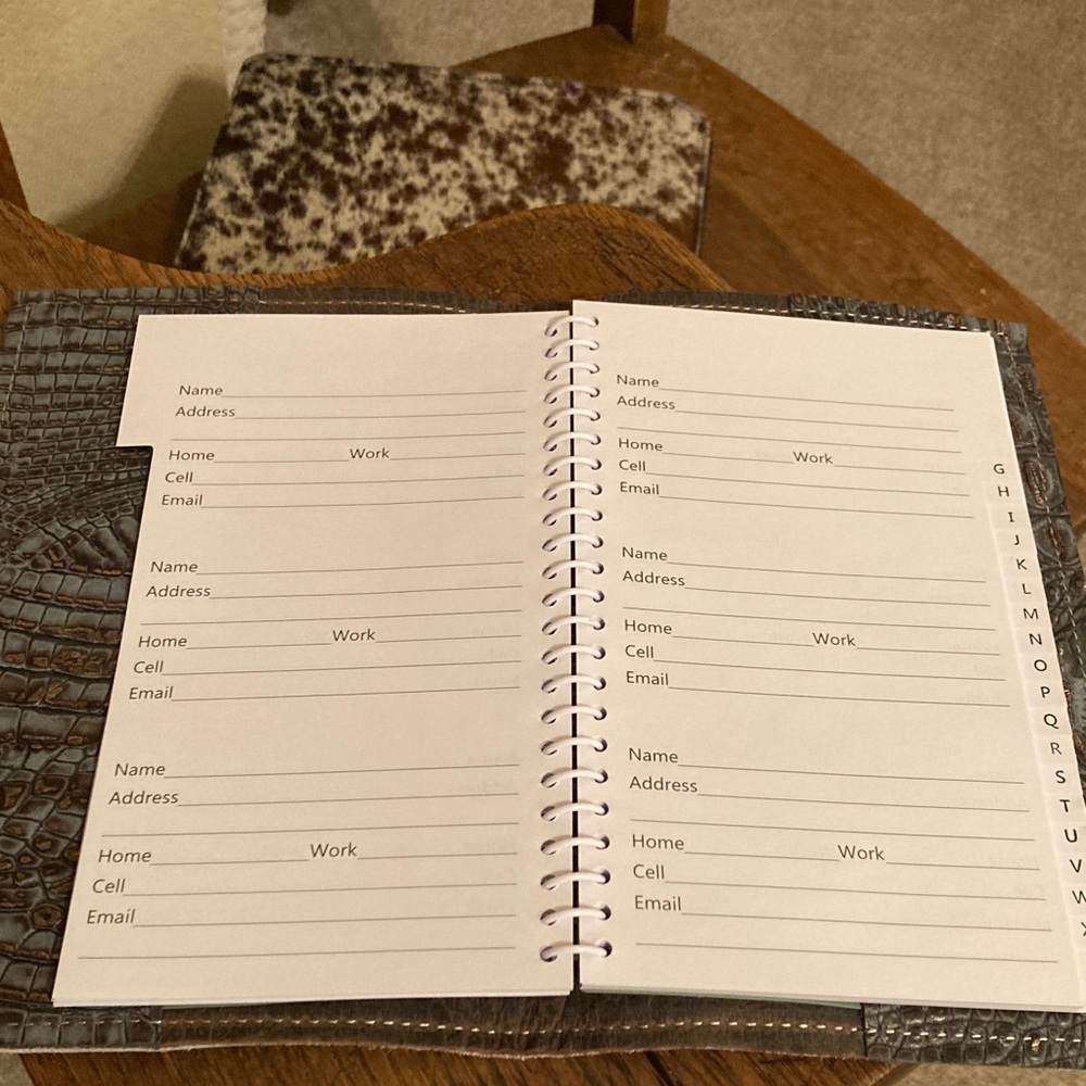 Hair on Hide (HOH)/Leather Binder & Merrick's HOH/Leather Address Book Bundle - Picture 15 of 15